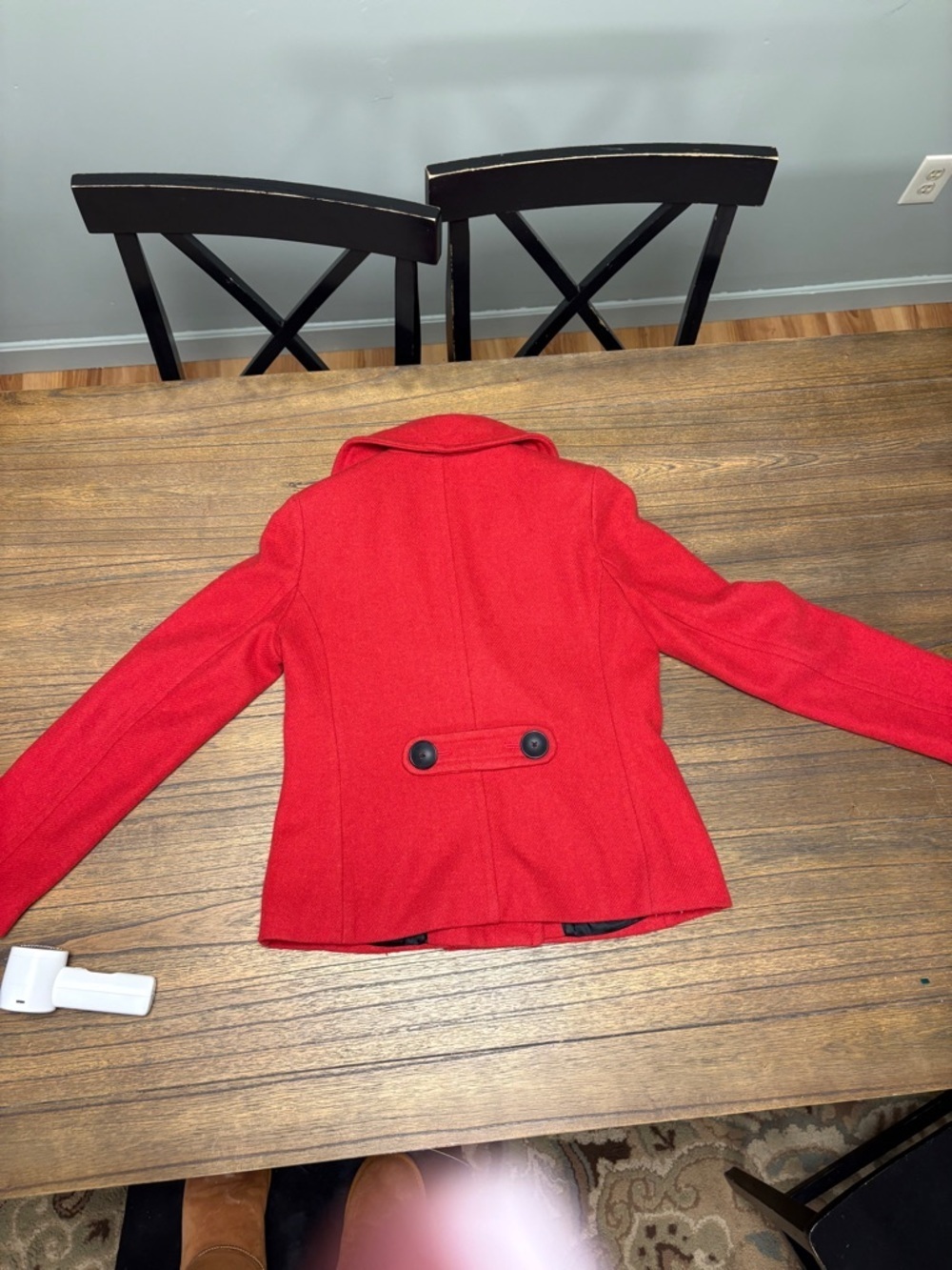 Banana Republic Red Double-Breasted Peacoat - Picture 2 of 7